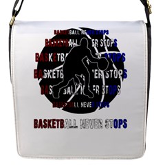 Basketball Never Stops Flap Messenger Bag (s) by Valentinaart