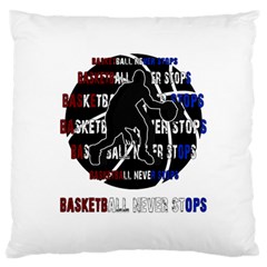 Basketball Never Stops Large Flano Cushion Case (one Side) by Valentinaart