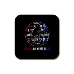 Basketball Never Stops Rubber Coaster (square)  by Valentinaart