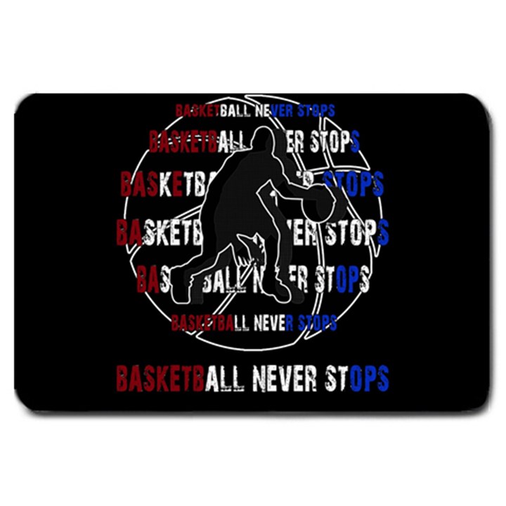 Basketball never stops Large Doormat 