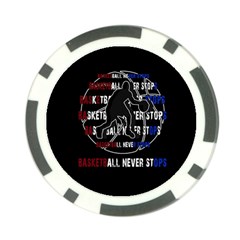 Basketball Never Stops Poker Chip Card Guard by Valentinaart