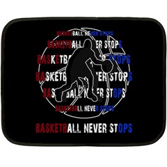 Basketball Never Stops Fleece Blanket (mini) by Valentinaart