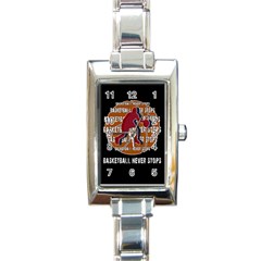 Basketball Never Stops Rectangle Italian Charm Watch by Valentinaart