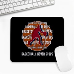 Basketball Never Stops Large Mousepads by Valentinaart