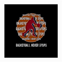 Basketball Never Stops Medium Glasses Cloth (2-side) by Valentinaart