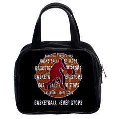 Basketball Never Stops Classic Handbags (2 Sides) by Valentinaart