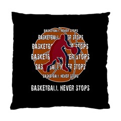 Basketball Never Stops Standard Cushion Case (two Sides) by Valentinaart