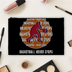 Basketball Never Stops Cosmetic Bag (large)  by Valentinaart