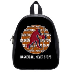 Basketball Never Stops School Bags (small)  by Valentinaart