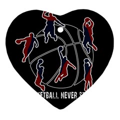 Basketball Never Stops Ornament (heart) by Valentinaart