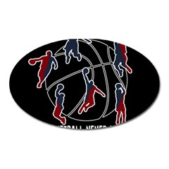 Basketball Never Stops Oval Magnet by Valentinaart