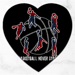 Basketball Never Stops Jigsaw Puzzle (heart) by Valentinaart