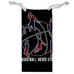 Basketball Never Stops Jewelry Bag by Valentinaart