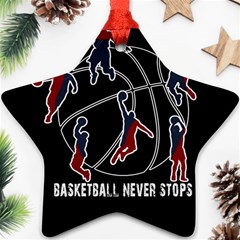 Basketball Never Stops Star Ornament (two Sides) by Valentinaart