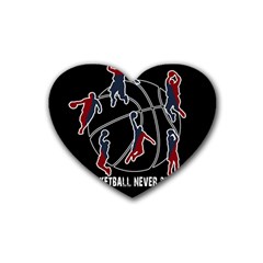 Basketball Never Stops Heart Coaster (4 Pack)  by Valentinaart