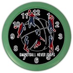 Basketball never stops Color Wall Clocks Front