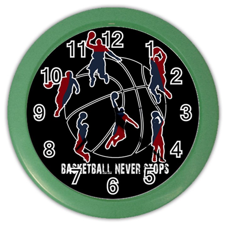 Basketball never stops Color Wall Clocks