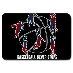 Basketball Never Stops Large Doormat  by Valentinaart