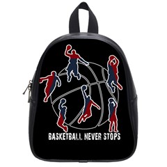 Basketball Never Stops School Bags (small)  by Valentinaart