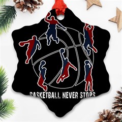 Basketball Never Stops Snowflake Ornament (two Sides) by Valentinaart