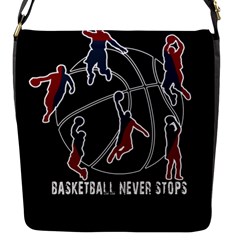 Basketball Never Stops Flap Messenger Bag (s) by Valentinaart