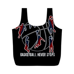 Basketball Never Stops Full Print Recycle Bags (m)  by Valentinaart