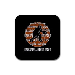 Basketball Never Stops Rubber Coaster (square)  by Valentinaart