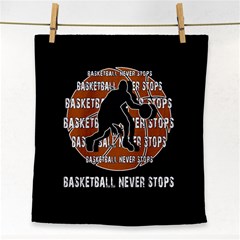 Basketball Never Stops Face Towel by Valentinaart