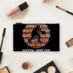 Basketball Never Stops Cosmetic Bag (small)  by Valentinaart