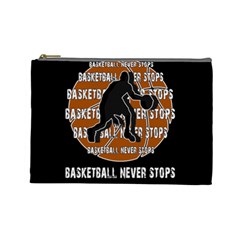 Basketball Never Stops Cosmetic Bag (large)  by Valentinaart