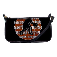 Basketball Never Stops Shoulder Clutch Bags by Valentinaart