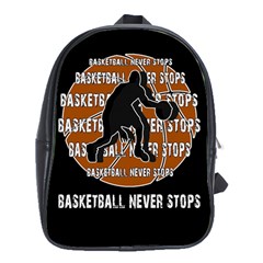 Basketball Never Stops School Bags (xl)  by Valentinaart