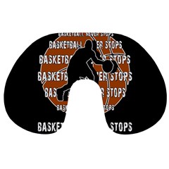 Basketball Never Stops Travel Neck Pillows by Valentinaart