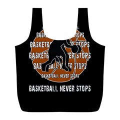 Basketball Never Stops Full Print Recycle Bags (l)  by Valentinaart