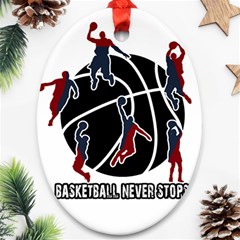 Basketball Never Stops Ornament (oval) by Valentinaart