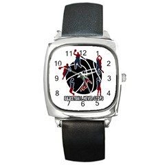 Basketball Never Stops Square Metal Watch by Valentinaart