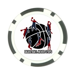 Basketball Never Stops Poker Chip Card Guard by Valentinaart