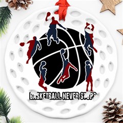 Basketball Never Stops Ornament (round Filigree) by Valentinaart