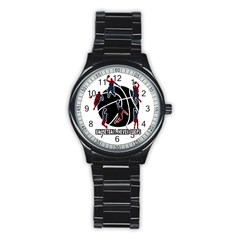 Basketball Never Stops Stainless Steel Round Watch by Valentinaart