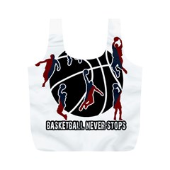 Basketball Never Stops Full Print Recycle Bags (m)  by Valentinaart