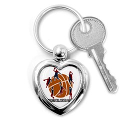 Basketball Never Stops Key Chains (heart)  by Valentinaart