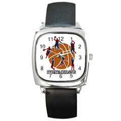 Basketball Never Stops Square Metal Watch by Valentinaart