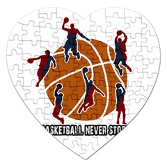 Basketball Never Stops Jigsaw Puzzle (heart) by Valentinaart