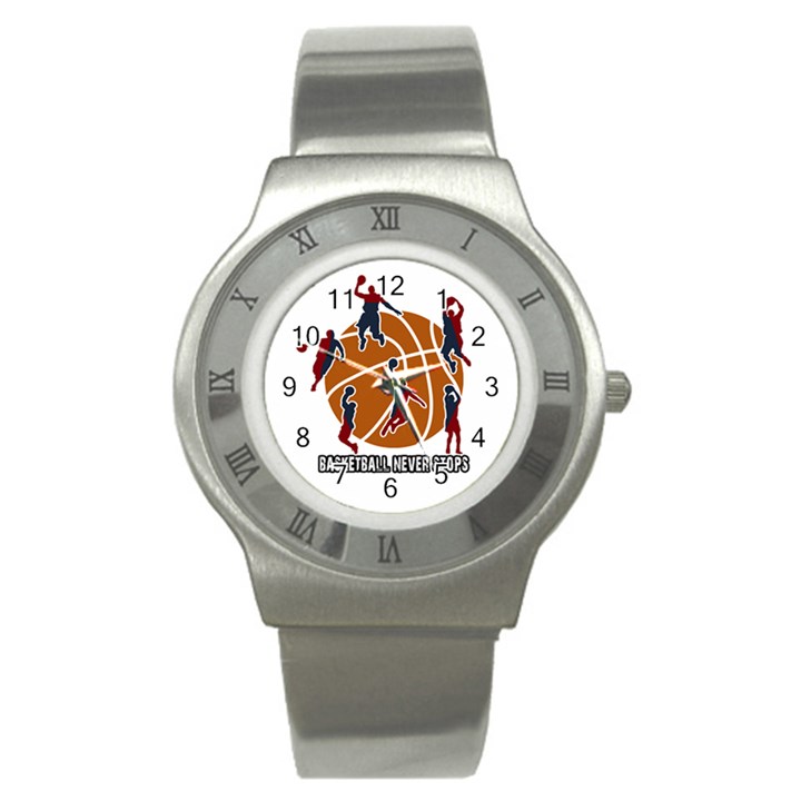 Basketball never stops Stainless Steel Watch