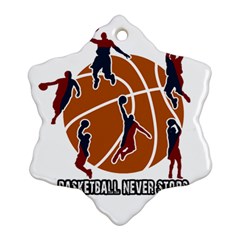 Basketball Never Stops Snowflake Ornament (two Sides) by Valentinaart