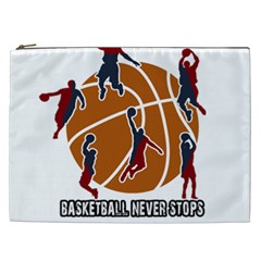 Basketball Never Stops Cosmetic Bag (xxl)  by Valentinaart