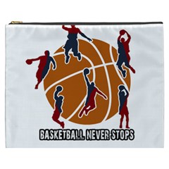 Basketball Never Stops Cosmetic Bag (xxxl)  by Valentinaart