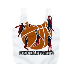 Basketball Never Stops Full Print Recycle Bags (m)  by Valentinaart