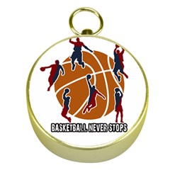 Basketball Never Stops Gold Compasses by Valentinaart