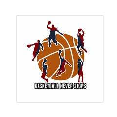 Basketball Never Stops Small Satin Scarf (square)